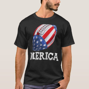 Patriotic Merica Usa Flag Football Sport 4. J T-Shirt
