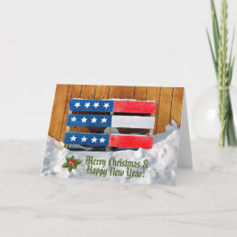 Patriotic Merry Christmas Greeting Card Karte