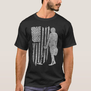 Patriotic Metal Detection USA Flag Treasure Hunt D T-Shirt