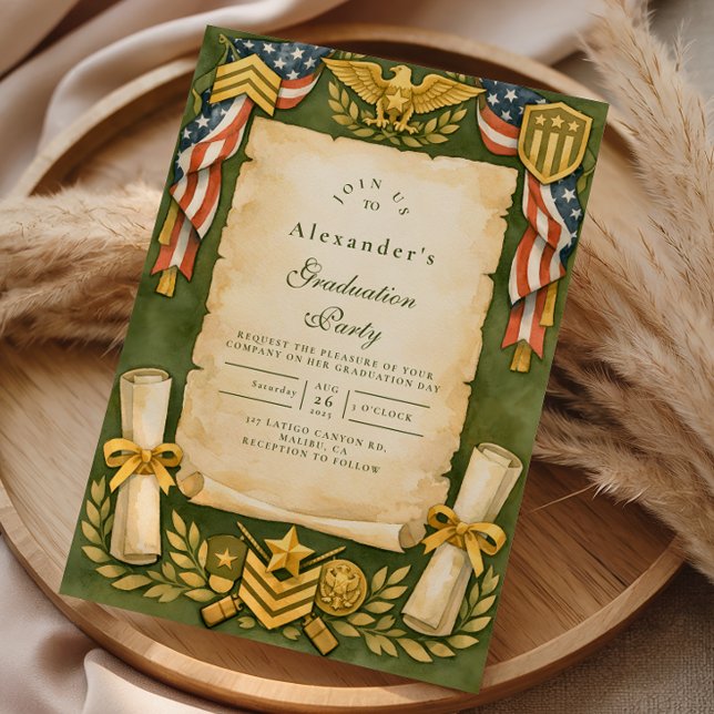 Patriotic Military Graduation Party Einladung (Von Creator hochgeladen)