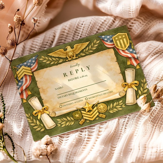 Patriotic Military Graduation Party RSVP Karte (Von Creator hochgeladen)