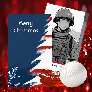 Patriotic Military USA Weihnachten Begleitkarte
