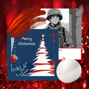 Patriotic Military USA Weihnachten Mitteilungskarte