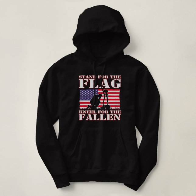 Patriotic Military Veteran amerikanische Flagge st Hoodie (Design vorne)