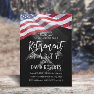 Patriotic Military Veteran USA Army Rentirement Einladung