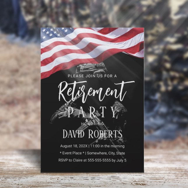 Patriotic Military Veteran USA Army Rentirement Einladung (Von Creator hochgeladen)