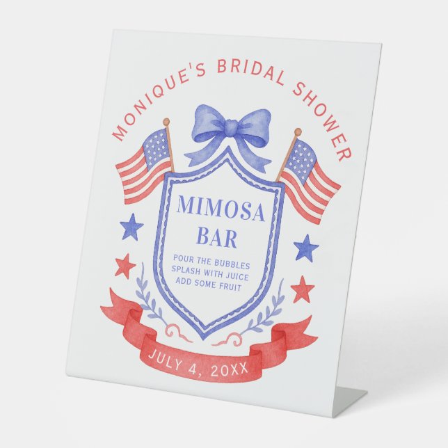 Patriotic Mimosa Bar Bridal Shower Sockelschild (Vorderseite)