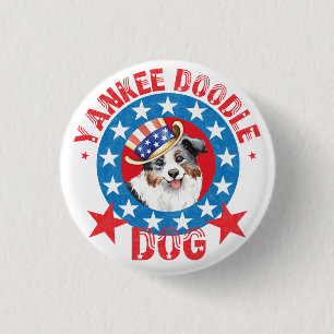 Patriotic Miniature American Shepherd Button