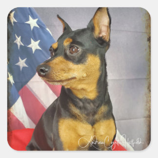 Patriotic MinPIn Quadratischer Aufkleber
