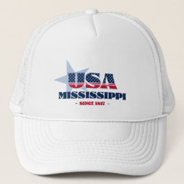 Patriotic Mississippi Typografie Trucker Hat Truckerkappe