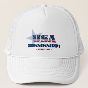 Patriotic Mississippi Typografie Trucker Hat Truckerkappe