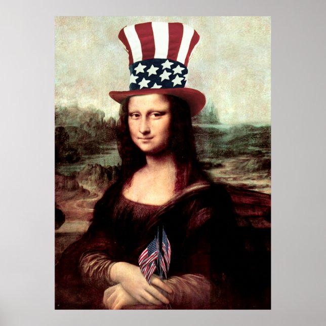 Patriotic Mona Lisa - Bereit für den Unabhängigkei Poster (Vorne)