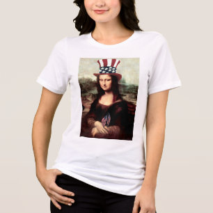 Patriotic Mona Lisa - Bereit für den Unabhängigkei Tri-Blend Shirt