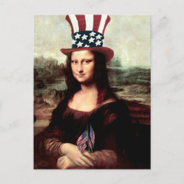 Patriotic Mona Lisa - Unabhängigkeitstag Postkarte