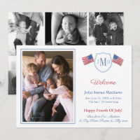 Patriotic Monogram Foto Collage Baby Boy Birth
