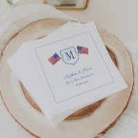 Patriotic Monogram Wedding Wappen USA Flags Party