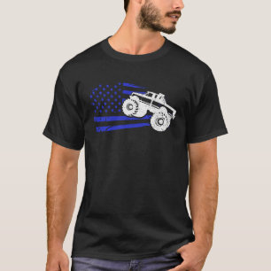 Patriotic Monster Truck Driver Rider American Fla T-Shirt
