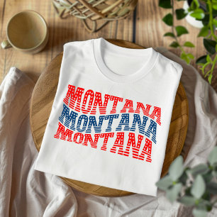 Patriotic Montana Red and Blue Boho T - Shirt