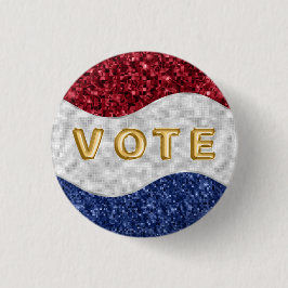 Patriotic Mosaic Waves Vote Button