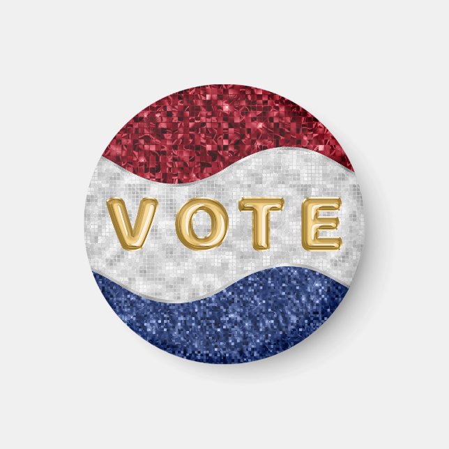 Patriotic Mosaic Waves Vote Magnet (Vorne)