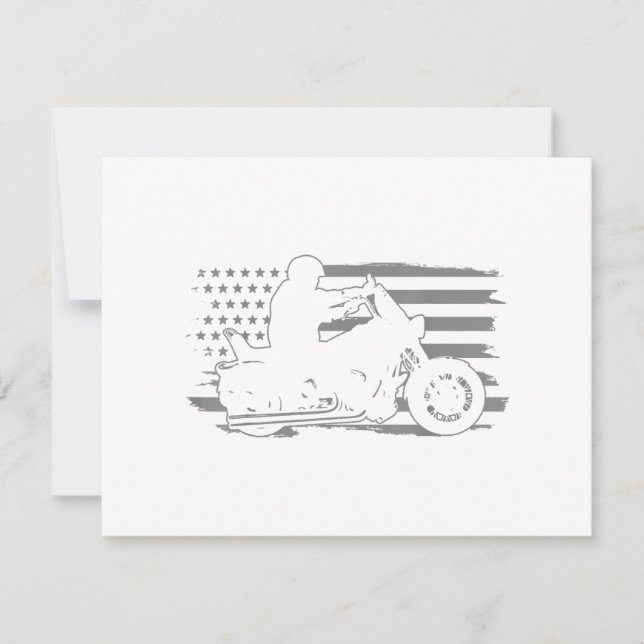 Patriotic Motorrad Vintag American Flag Biker Dankeskarte (Vorderseite)