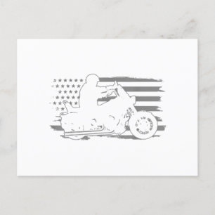 Patriotic Motorrad Vintag American Flag Biker Feiertagspostkarte