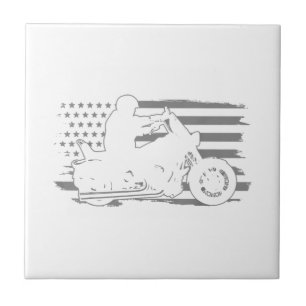 Patriotic Motorrad Vintag American Flag Biker Fliese