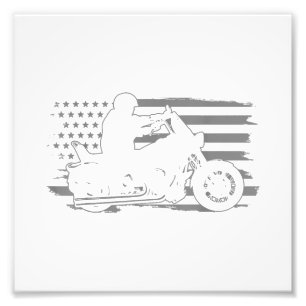 Patriotic Motorrad Vintag American Flag Biker Fotodruck