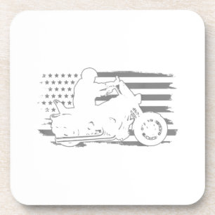 Patriotic Motorrad Vintag American Flag Biker Getränkeuntersetzer