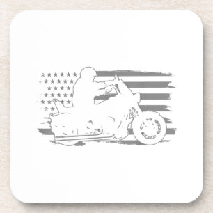 Patriotic Motorrad Vintag American Flag Biker Getränkeuntersetzer