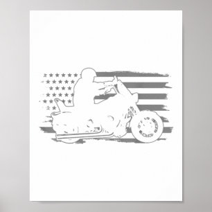 Patriotic Motorrad Vintag American Flag Biker Poster