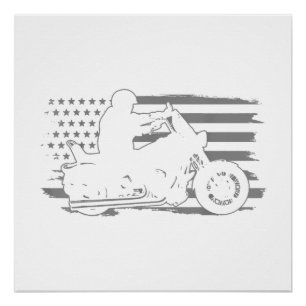 Patriotic Motorrad Vintag American Flag Biker Poster
