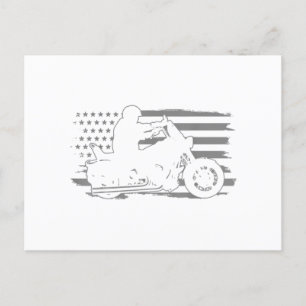 Patriotic Motorrad Vintag American Flag Biker Postkarte