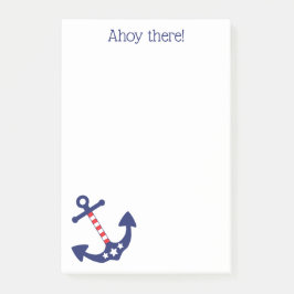 Patriotic Nautic Anchor Ahoy gibt Angebot 4 x 6 Post-it Klebezettel