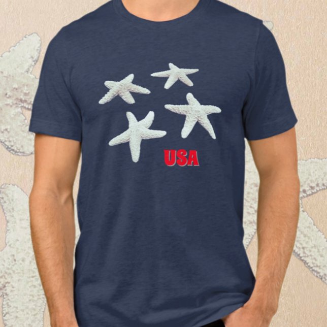 Patriotic Nautic Starfish Blue Tri-Blend Shirt (Von Creator hochgeladen)