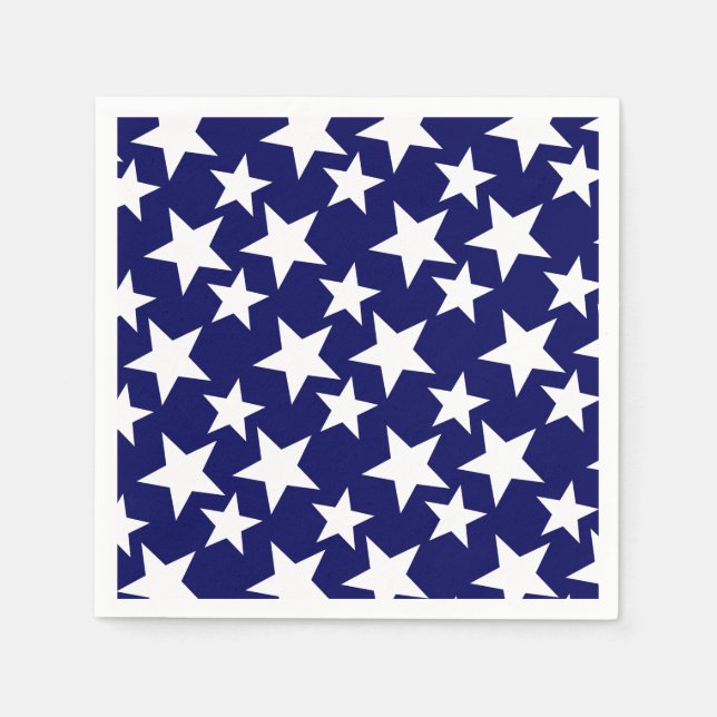 Patriotic Navy Blue w White Stars Serviette (Vorderseite)