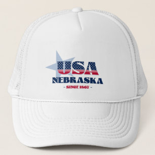Patriotic Nebraska Typografie Trucker Hat Truckerkappe
