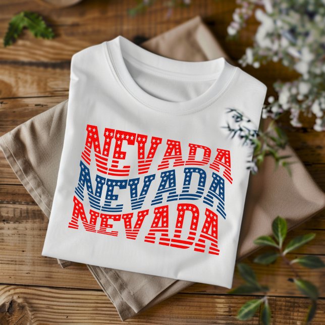 Patriotic Nevada Red and Blue Boho T - Shirt (Von Creator hochgeladen)