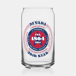 Patriotic Nevada Typografy Trinkbehälter Set Dosenglas