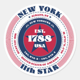 Patriotic New York Circle Design Sticker