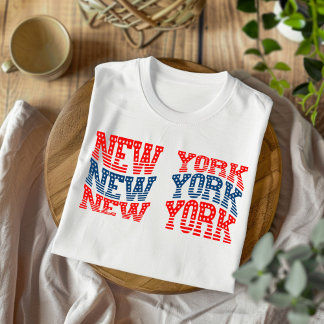 Patriotic New York Red and Blue Boho T - Shirt