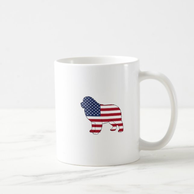 Patriotic Newf Dog USA Flag Design 4. Juli Kaffeetasse (Rechts)