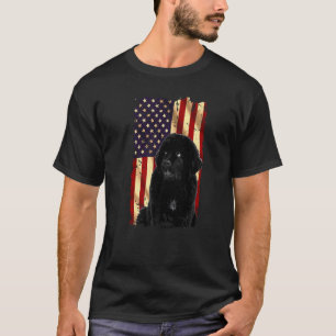 Patriotic Newfundland American Flag 4. Juli Hund T-Shirt