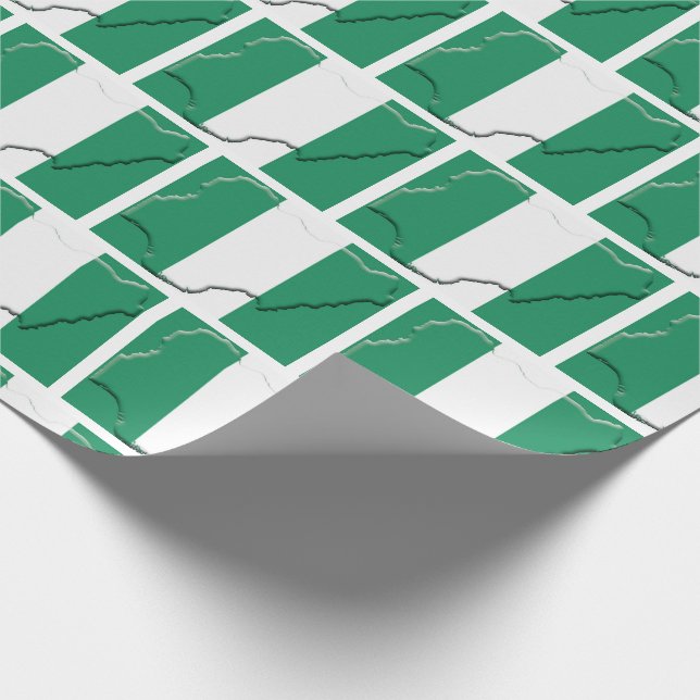 Patriotic NIGERIA FLAG MAP Geschenkpapier (Ecke)