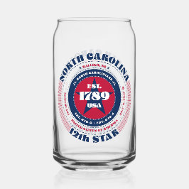Patriotic North Carolina Typografy Trinkbehälter S Dosenglas