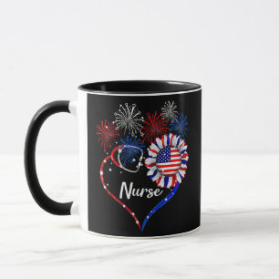 Patriotic Nurse 4th Of July American Flag Tasse