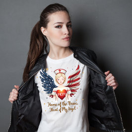 Patriotic Nurse Mama Angel mit American Flag Wings T-Shirt