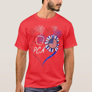 Patriotic Nurse PCA 4. Juli American Flag Sunf T-Shirt