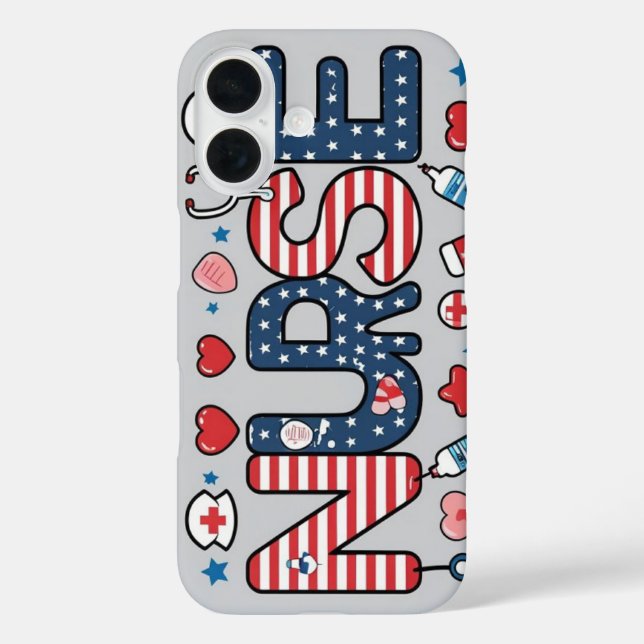 Patriotic Nurse Phone Case - USA Flag Medical Desi (Rückseite)