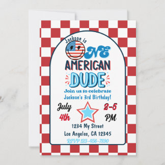 Patriotic One American Typ Geburtstagseinladung Einladung